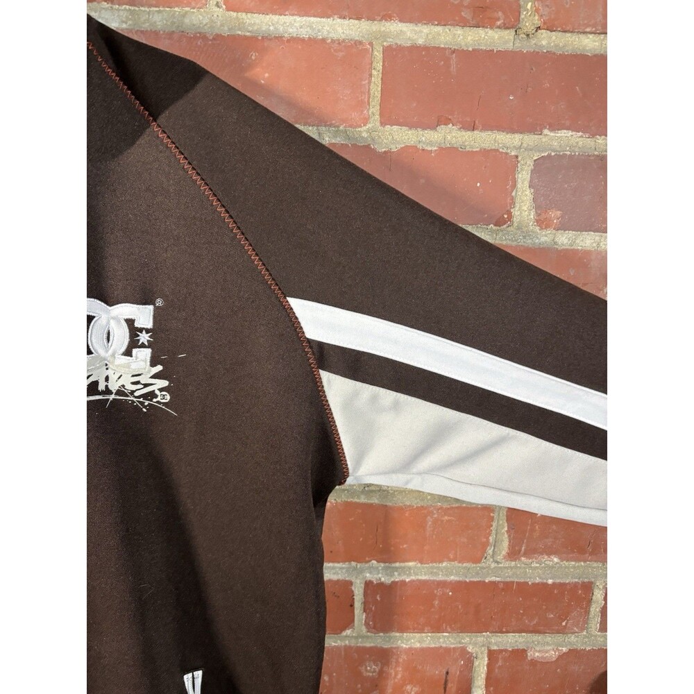Vintage Y2k DC Shoes Track Jacket Skater Skateboarding Brown Graphic Sz XXL - Picture 7 of 9